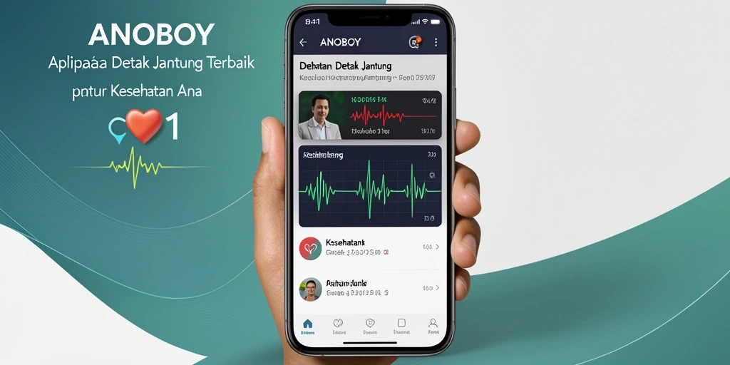 Tampilan antarmuka ANOBOY untuk pemantauan detak jantung.