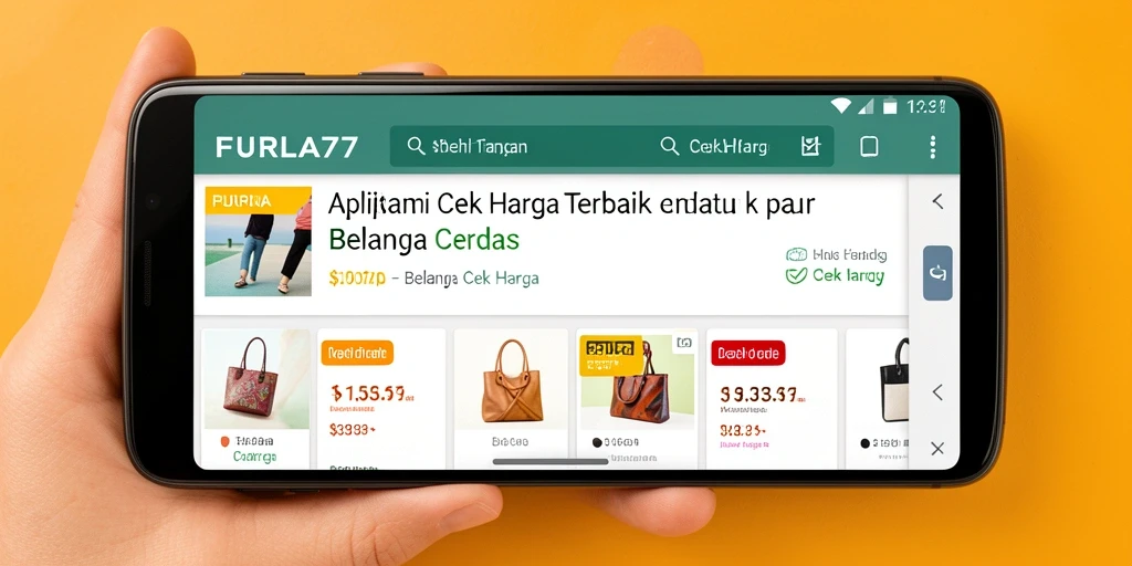Tampilan antarmuka aplikasi FURLA77 yang menarik dan fungsional untuk Cek Harga.