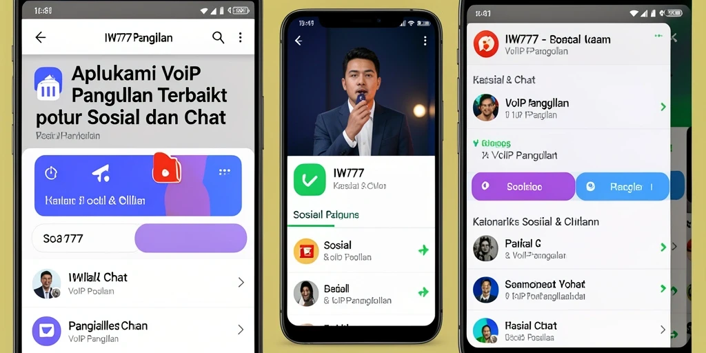 Antarmuka IW777 yang sederhana dan fungsional untuk VoIP Panggilan.