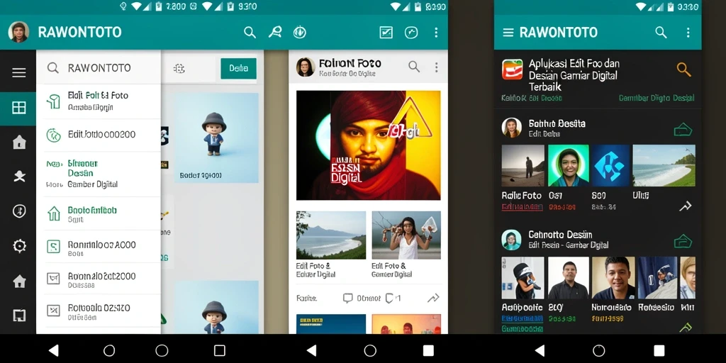 Tampilan antarmuka aplikasi RAWONTOTO yang modern dan intuitif.
