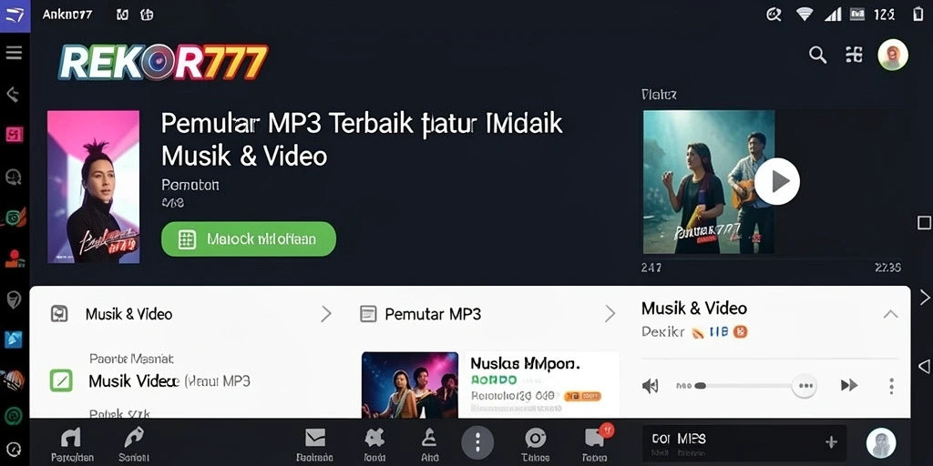 Antarmuka menarik REKOR777 dengan fitur Pemutar MP3 yang intuitif.