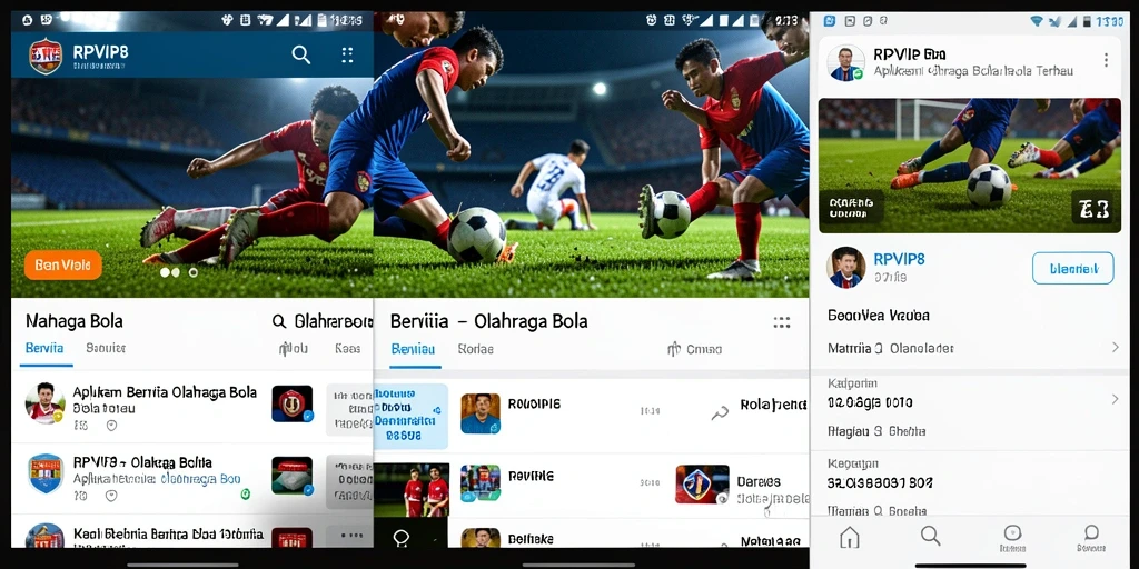 Antarmuka utama RPVIP8 dengan informasi olahraga bola terkini.