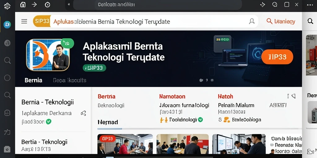Antarmuka SIP33 yang menarik dengan fitur berita teknologi.