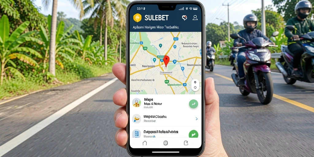 Screenshot aplikasi SULEBET menampilkan antarmuka Navigasi Motor yang intuitif.